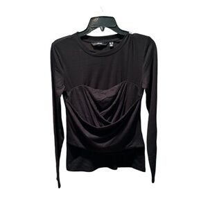 Vero Moda Nelly Long Sleeve Corset Top in Black Medium